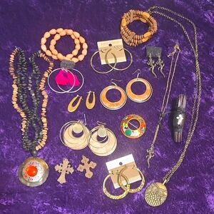 Bohemian Vintage Gold and Silver Jewelry Set. Lot #38